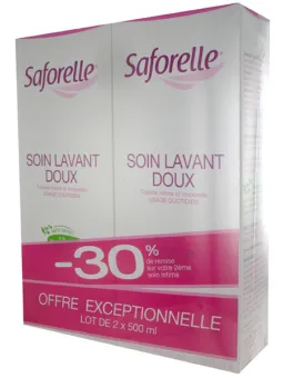 Saforelle soin lavant doux px sensibles/irritees 2x500ml