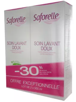 Saforelle soin lavant doux px sensibles/irritees 2x500ml