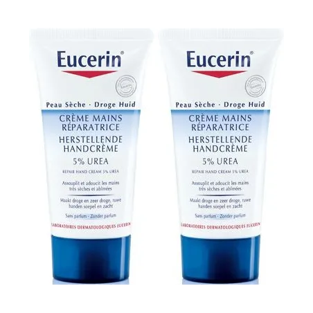 Crème mains réparatrice 5 % d'urée 2 x 75 ml
