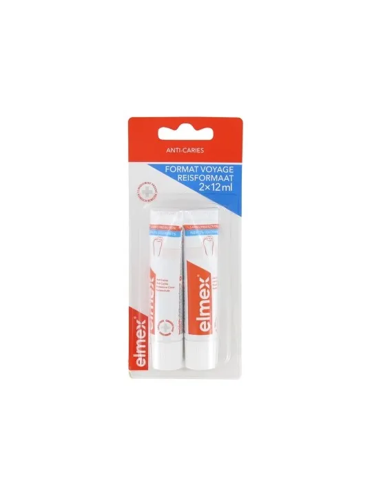 ELMEX Dentifrice Anti-Caries tubes de voyage 2x12ML
