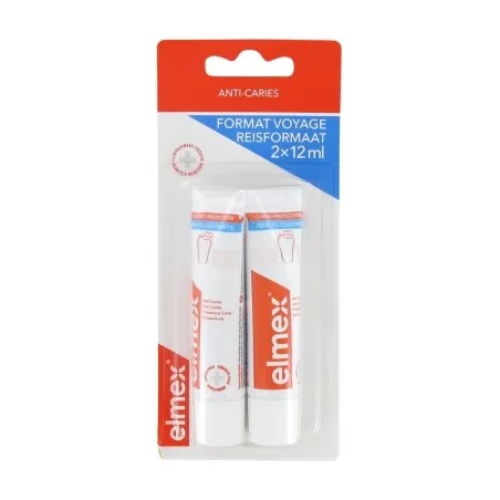 ELMEX Dentifrice Anti-Caries tubes de voyage 2x12ML