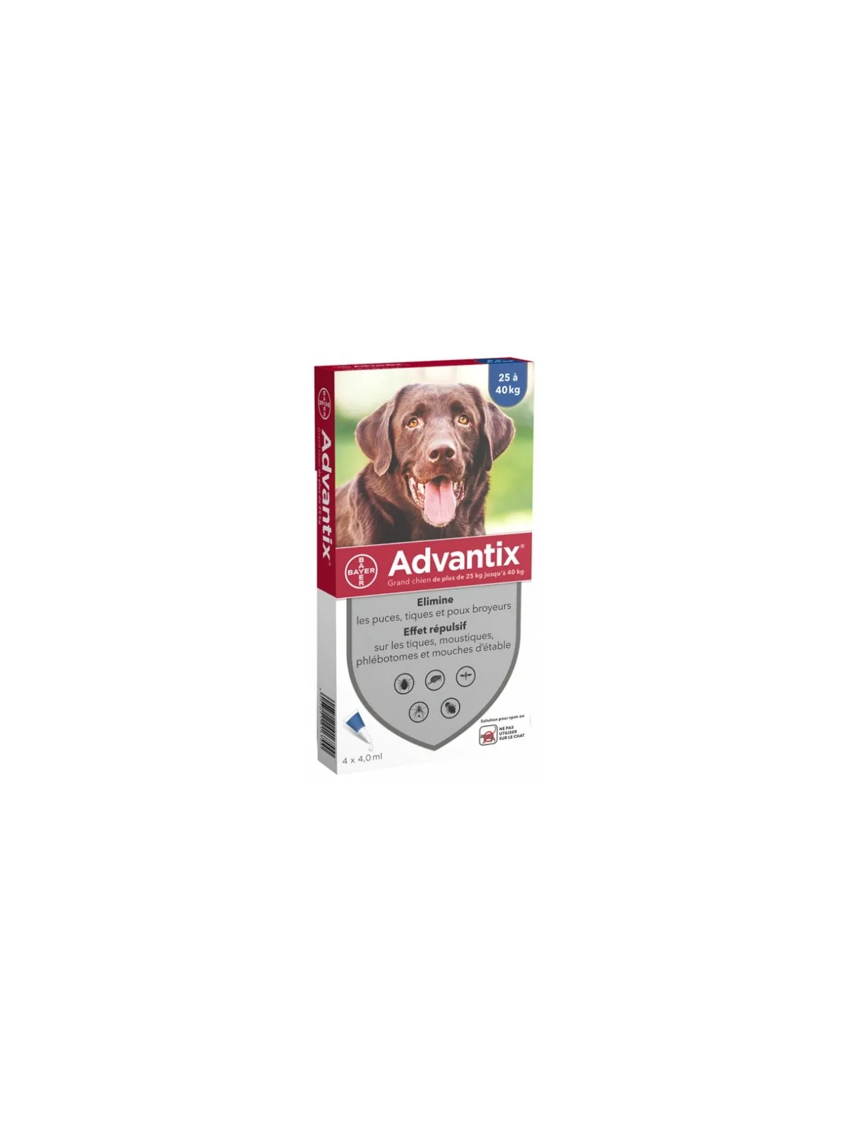 ADVANTIX Grand Chien 25-40KG Pipettes boite de 4