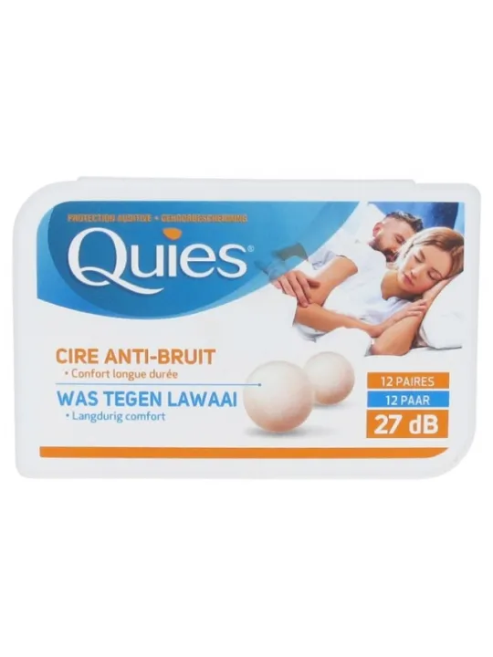 QUIES Protection Auditive en Cire Boite de 12 paires