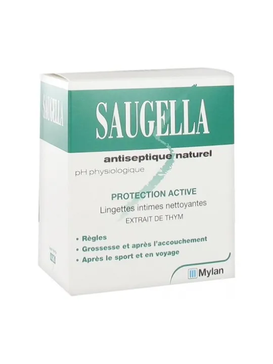 SAUGELLA Antiseptique Lingettes Intimes Individuelles Paquet de 10