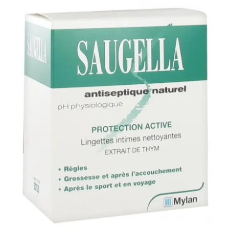 SAUGELLA Antiseptique Lingettes Intimes Individuelles Paquet de 10