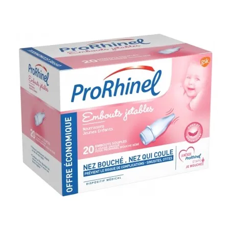 PRORHINEL Embouts Jetables Souples pour Mouche-Bébé boite de 20