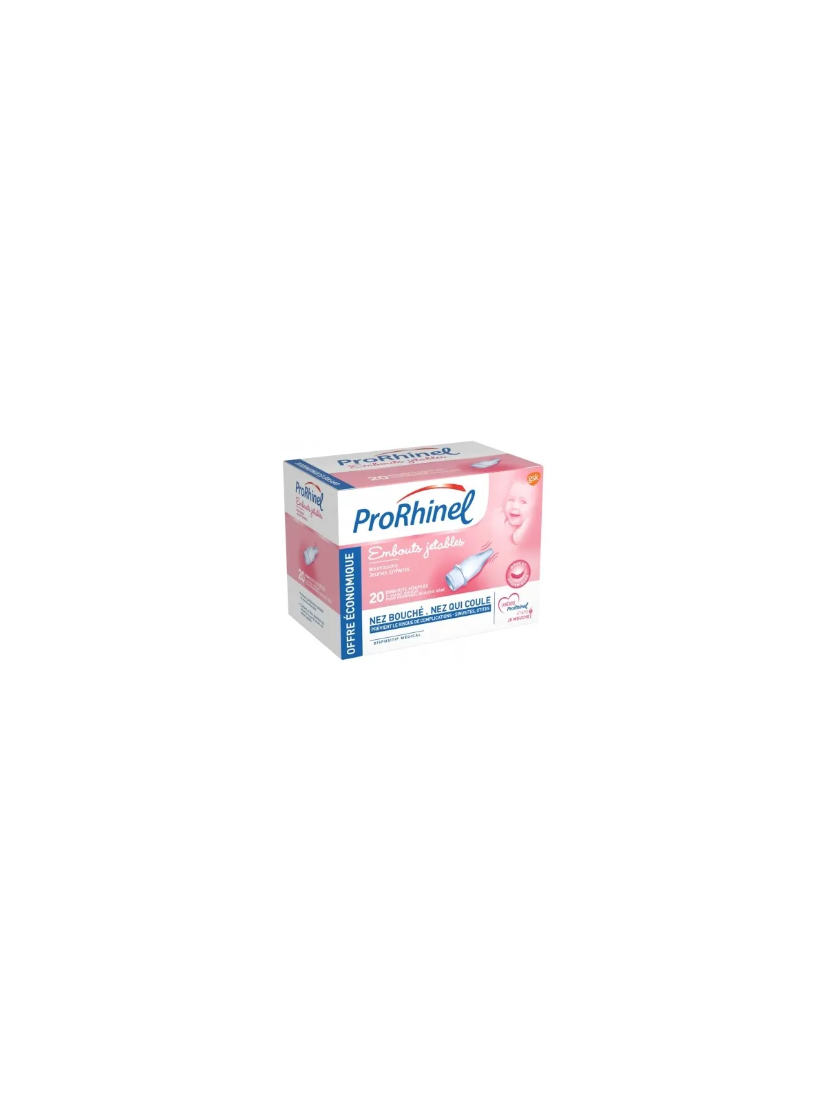 PRORHINEL Embouts Jetables Souples pour Mouche-Bébé boite de 20