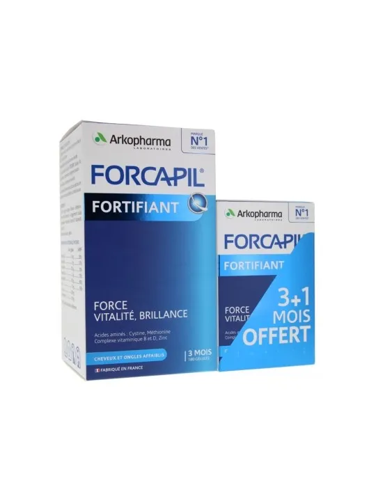ARKOPHARMA Forcapil Cheveux et Ongles Gélules boite de 180 + 60 Offertes