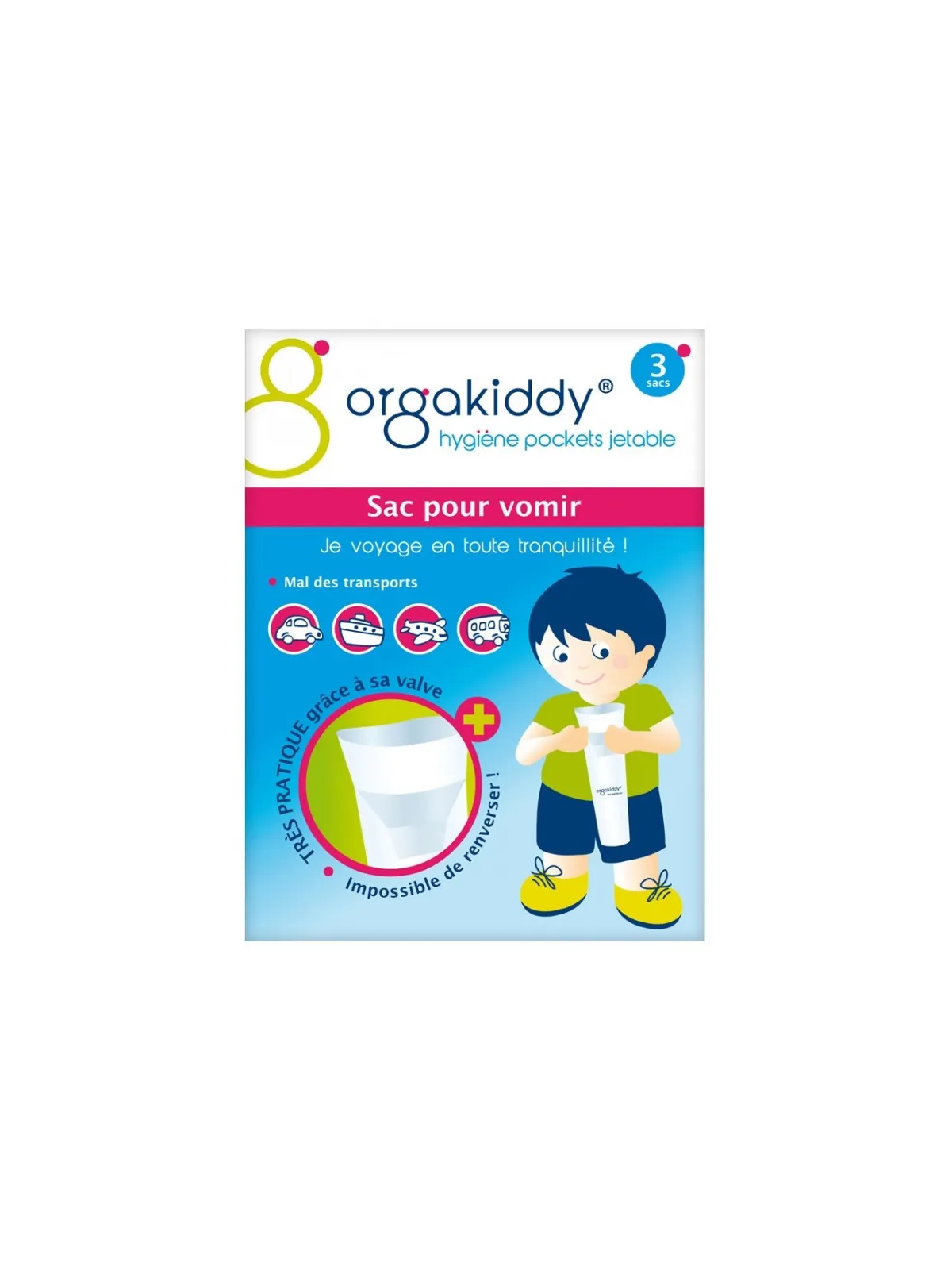 ORGAKIDDY Sac pour Vomir Paquet de 3