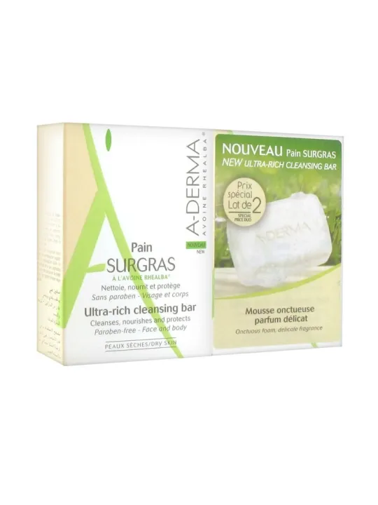 Aderma pain surgras lot de 2x100g