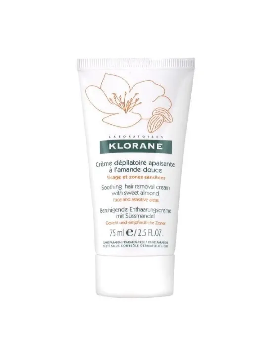 Klorane Crème Dépilatoire Apaisante à l'Amande Douce 75ml