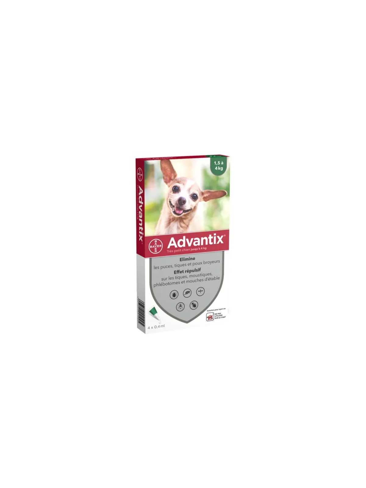 ADVANTIX Très Petit Chien Jusqu'à 4KG Pipettes boite de 4