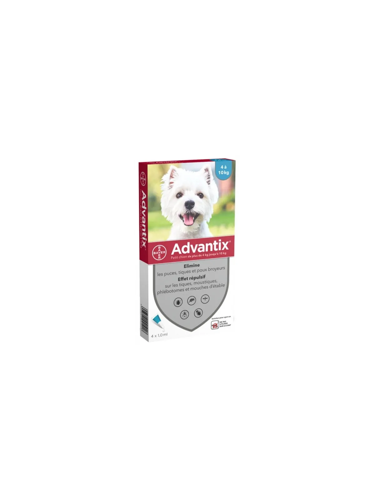 ADVANTIX Petit Chien 4-10KG Pipettes boite de 4