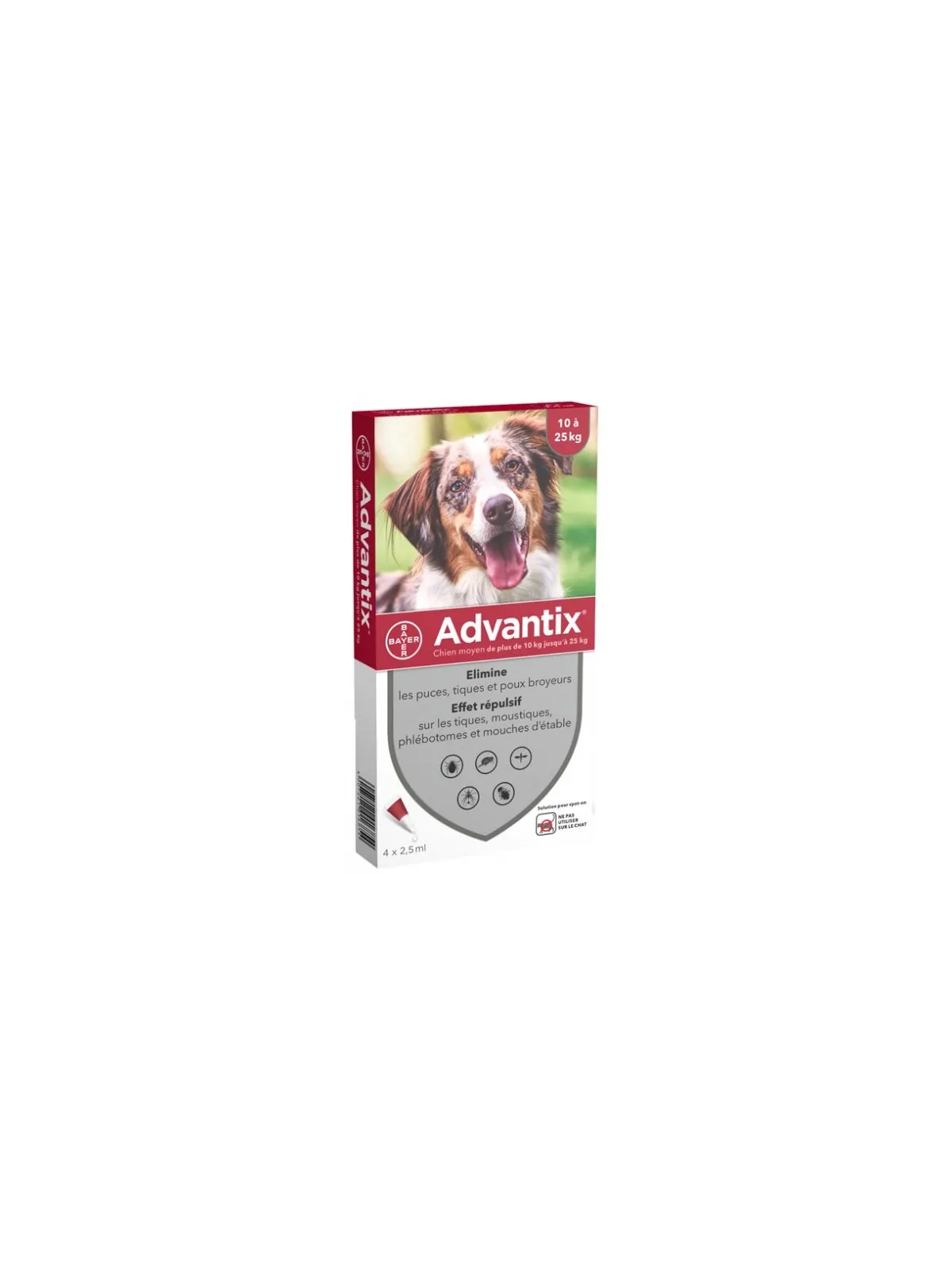 ADVANTIX Chien Moyen 10-25KG Pipettes boite de 4