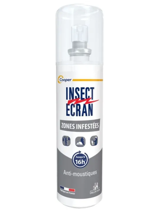 INSECT ECRAN Zones infestées Répulsif Peau Adultes et Enfants 100ML
