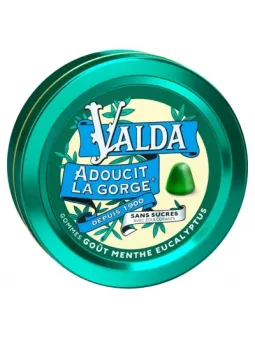 VALDA Gommes Sans Sucre Menthe Eucalyptus boite de 50