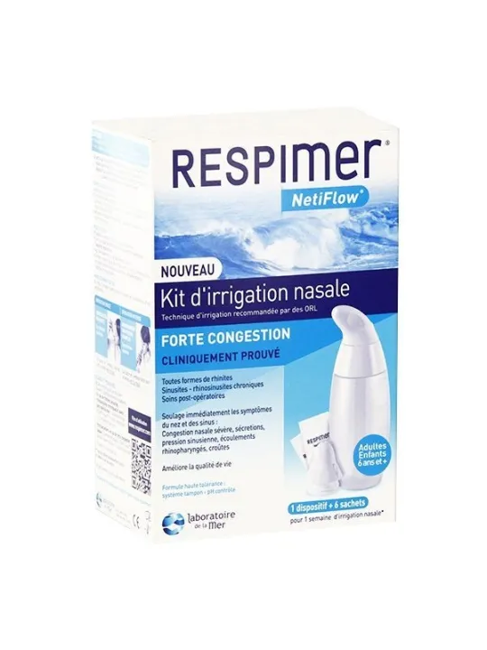 RESPIMER Netiflow Kit d'Irrigation Nasale + 6 Sachets