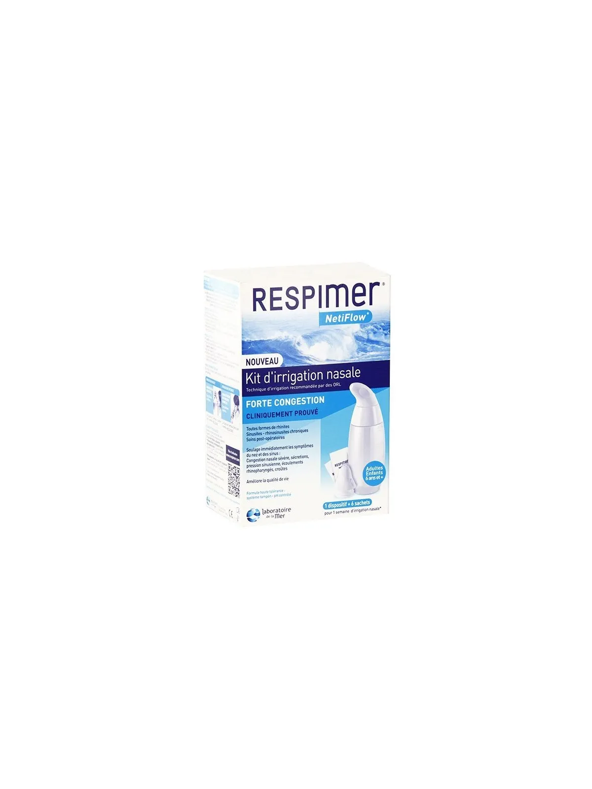 RESPIMER Netiflow Kit d'Irrigation Nasale + 6 Sachets