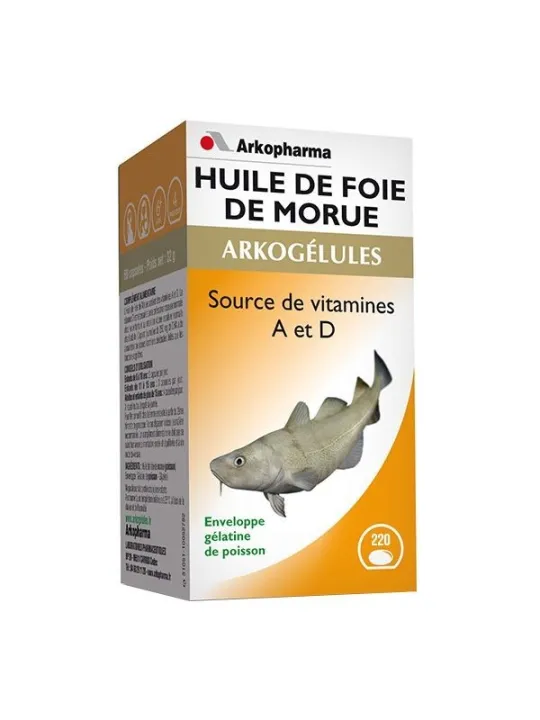 Arkogélules Huile de Foie de Morue 220 capsules