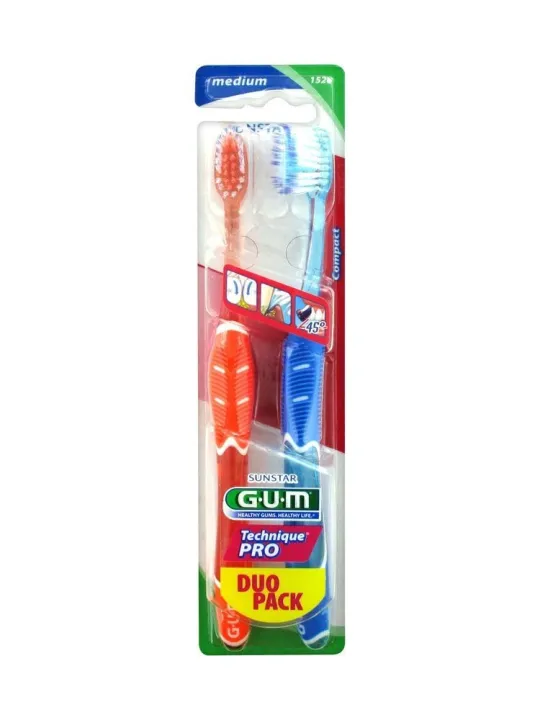GUM Brosse à Dents Technique Pro Souple boite de 2 (1525)