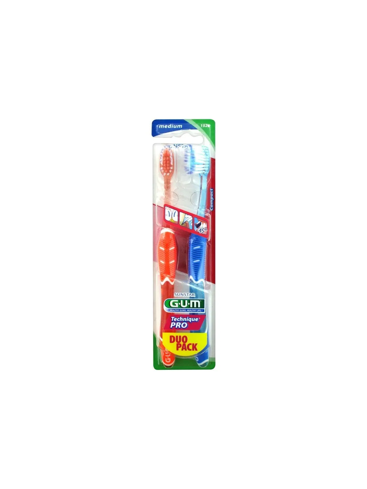 GUM Brosse à Dents Technique Pro Souple boite de 2 (1525)