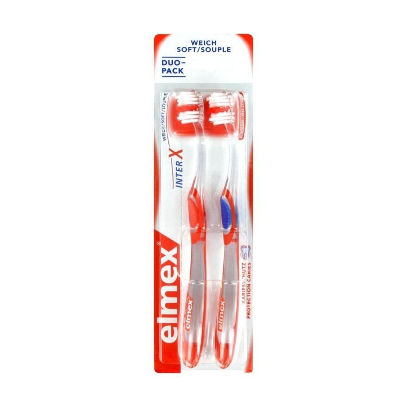 ELMEX Brosse à Dents Anti-Carries InterX Souple pack de 2