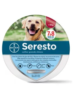 SERESTO Collier Anti-Parasitaire Grands Chiens +8KG