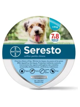 SERESTO Collier Anti-Parasitaire Petits Chiens -8KG