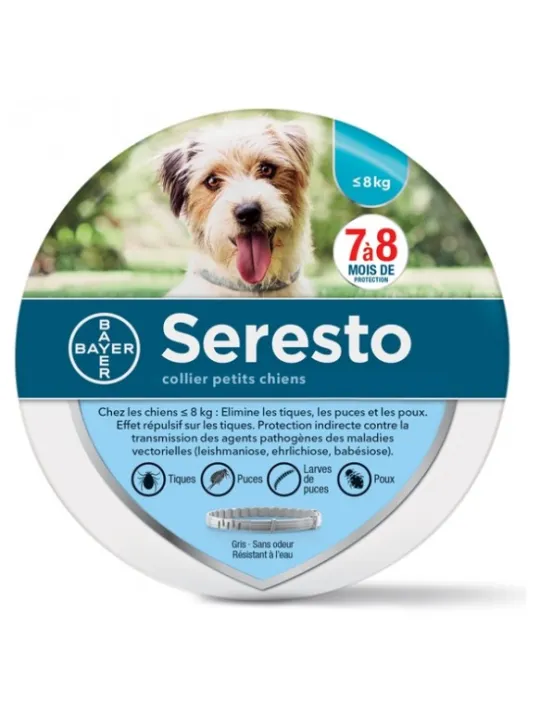 SERESTO Collier Anti-Parasitaire Petits Chiens -8KG
