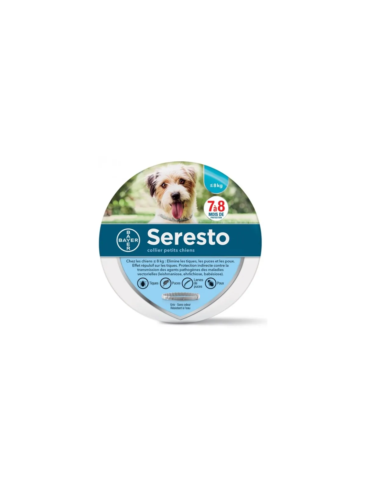 SERESTO Collier Anti-Parasitaire Petits Chiens -8KG