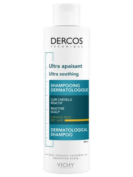 VICHY Dercos Ultra Apaisant Shampoing Cheveux Secs 200ML
