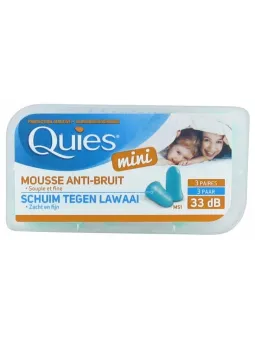 QUIES Mini Protections Auditives en Mousse 3 Paires