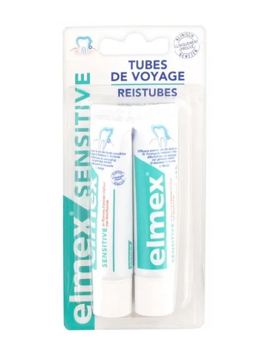ELMEX Dentifrice Sensitive de Voyage 2x12ML