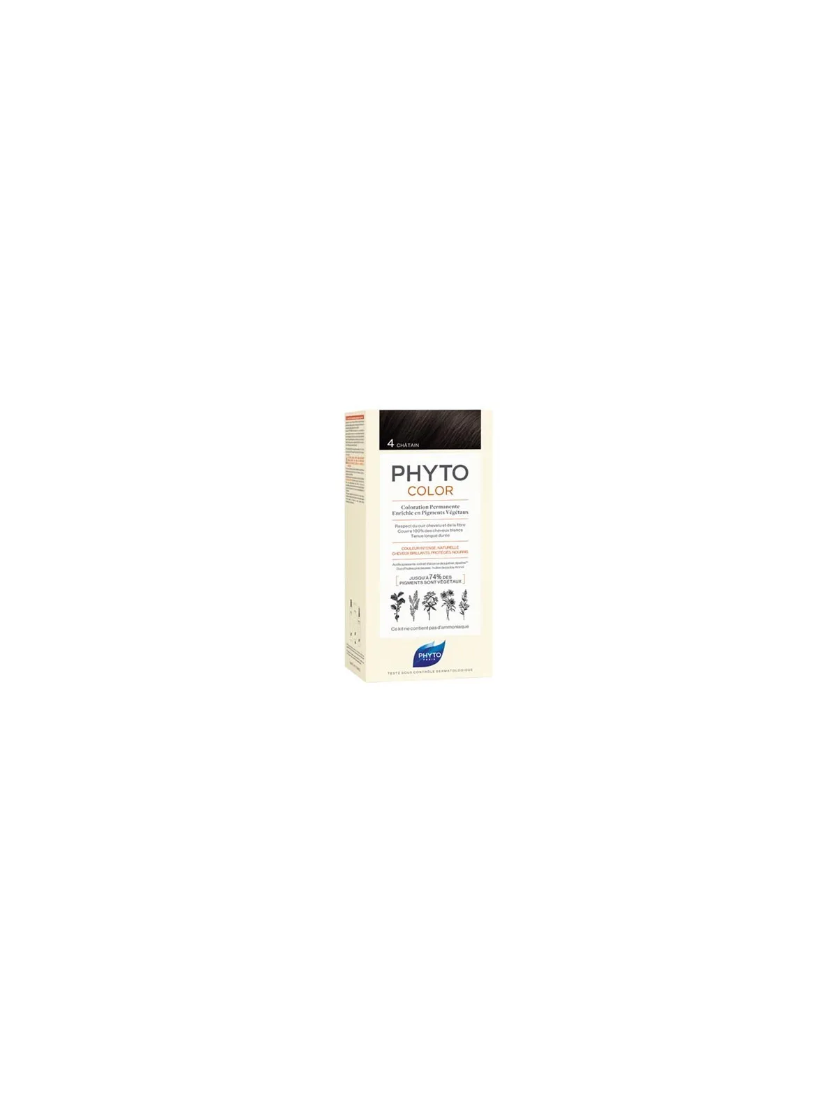 Phyto phytocolor coloration permanente 4 châtain 112ml
