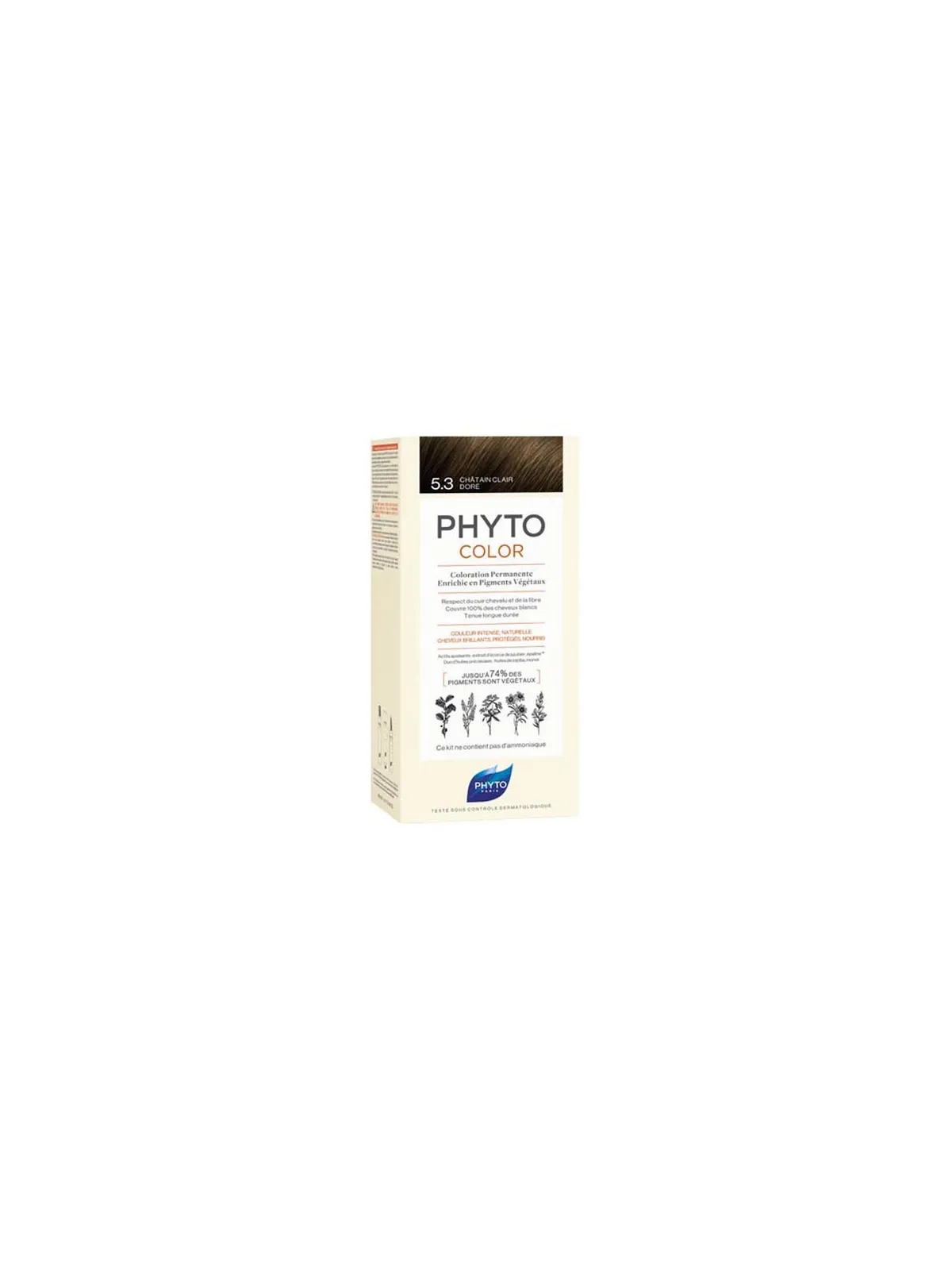 Phyto phytocolor coloration permanente 5.3 châtain clair doré 112ml