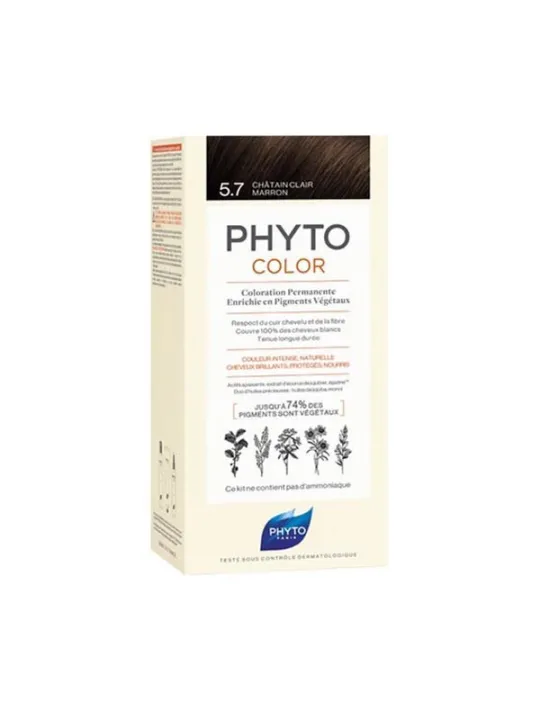 Phyto phytocolor coloration permanente 5.7 châtain clair 112ml