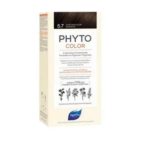 Phyto phytocolor coloration permanente 5.7 châtain clair 112ml
