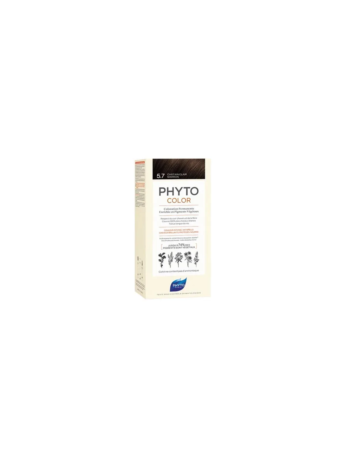 Phyto phytocolor coloration permanente 5.7 châtain clair 112ml