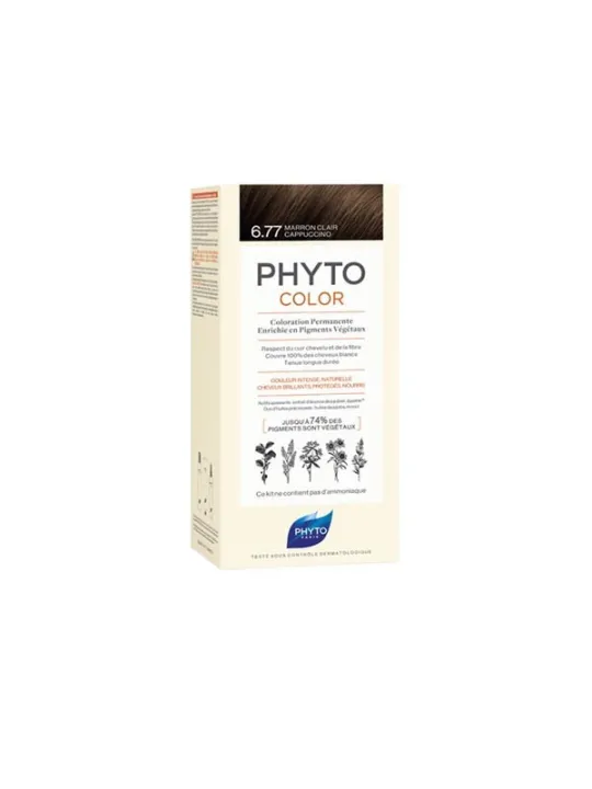 Phyto phytocolor coloration permanente 6.77 marron clair cappuccino 112ml