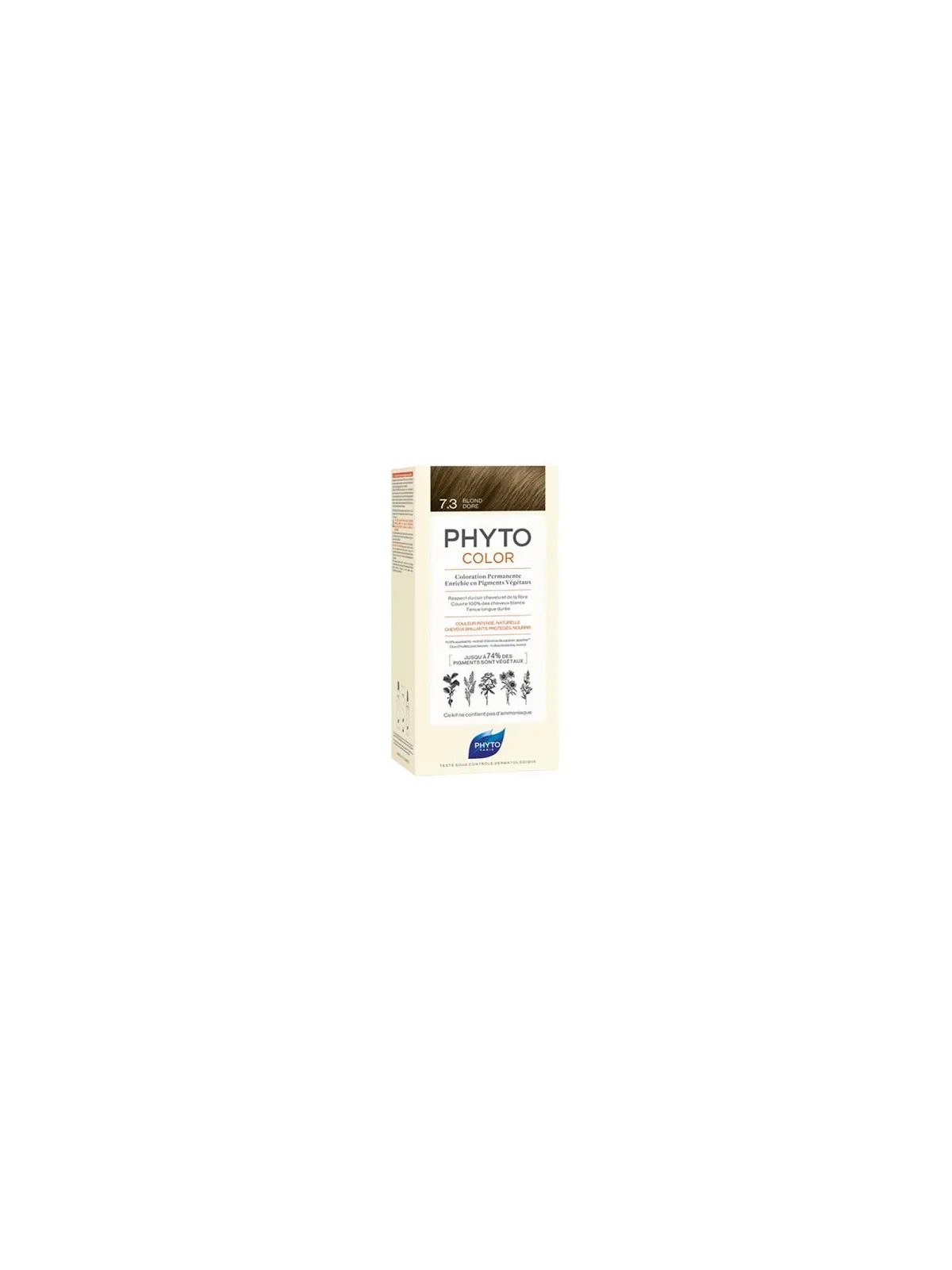 Phyto phytocolor coloration permanente 7.3 blond doré 112ml