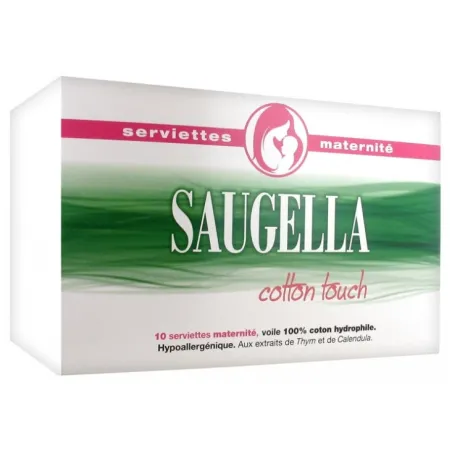 SAUGELLA Cotton Touch Serviettes Maternité Paquet de 10