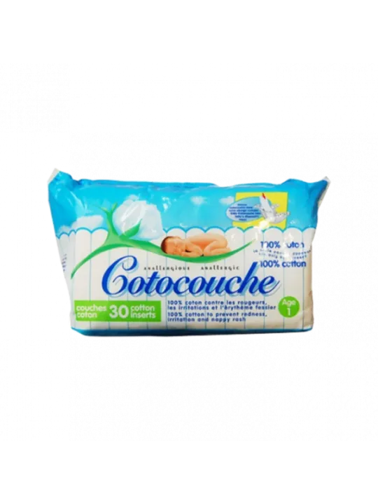 COTOCOUCHE Couches en Coton 1er Age Paquet de 30