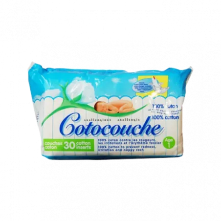 COTOCOUCHE Couches en Coton 1er Age Paquet de 30