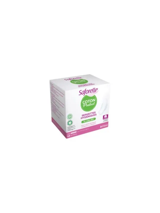 Saforelle serviettes hygiéniques coton bio nuit boite de 10