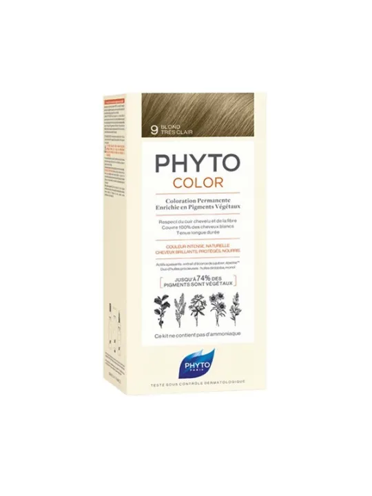 Phyto phytocolor coloration permanente 9 blond très clair 112ml