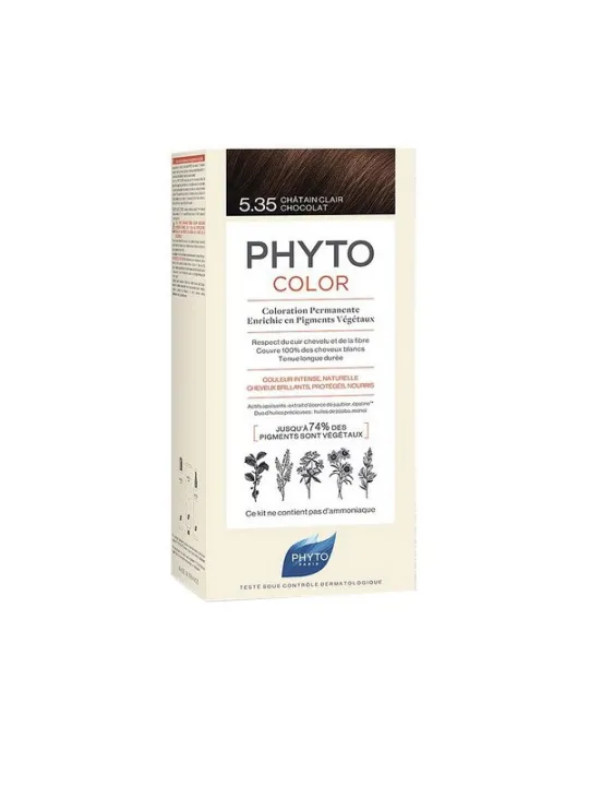 Phyto phytocolor coloration permanente 5.35 châtain clair chocolat