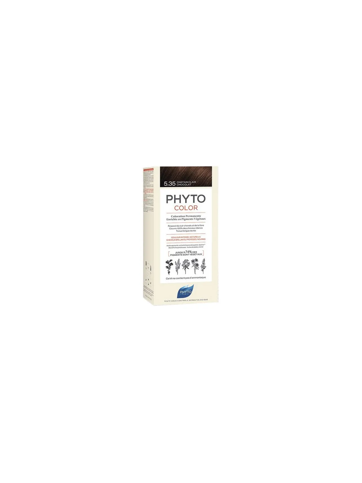 Phyto phytocolor coloration permanente 5.35 châtain clair chocolat