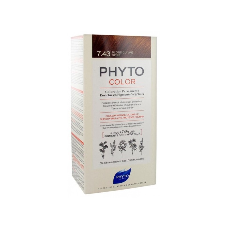 PHYTO Phytocolor Coloration Permanente Blond Cuivré Doré 7.43