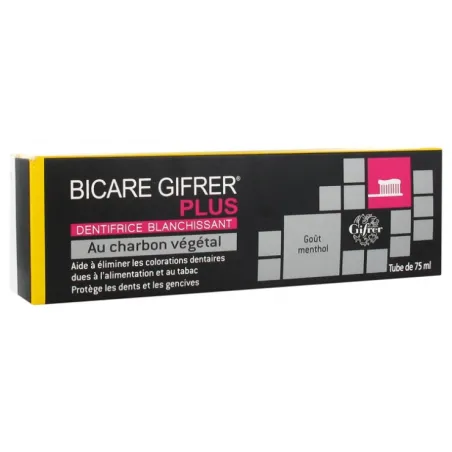 GIFRER Bicare Plus Dentifrice Blanchissant au Charbon Végétal 75 m