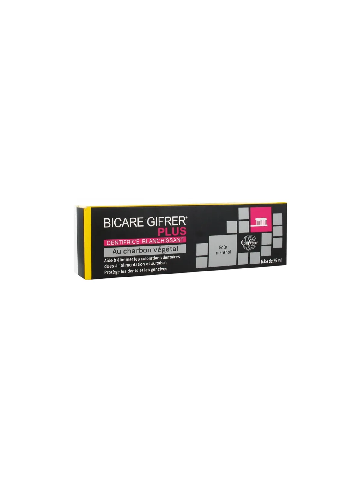 GIFRER Bicare Plus Dentifrice Blanchissant au Charbon Végétal 75 m